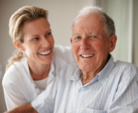Image of elderly man and his daughter